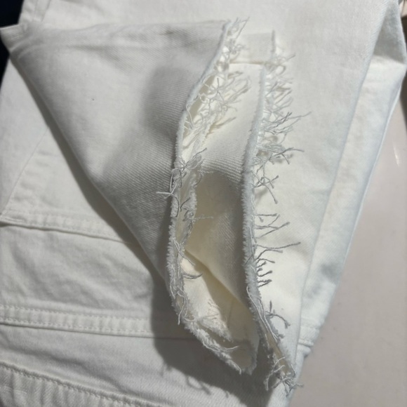 GAP Sz 30 90s Loose Mid Rise Raw Hem Slits 5 Pockets  White Jeans New with Tags - Picture 11 of 11